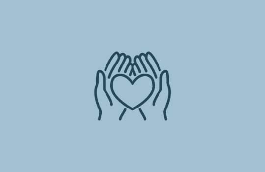 Icon of hands holding a heart emoji